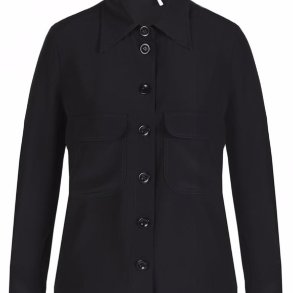 Chloe black button down sheer blouse - Picture 3 of 8